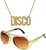 jerbro 2er Fette Gangster Kette & Brille Gold 70er 80er 90er Hustler Rapper Hiphop Kostüm Bad Taste...