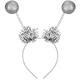 Balinco Alien Haarband Silber mit 2 runden Kugeln & Glitzereffekt | Haarreifen | Disco Queen...