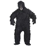 NET TOYS Gorilla Kostüm schwarz max. 180 cm Affenkostüm Gorillakostüm Ganzkörperkostüm AFFE...