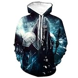 CHLOBLOM Cloud Strife Hoodie Sephiroth Sweatshirt Halloween Cosplay Kostüm 3D Druck, Farbe 4, Small