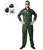 EraSpooky Herren Pilot Kostüm Flieger Faschingskostüme Cosplay Halloween Party Karneval Fastnacht...