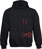 Baddery Wikinger Pullover Herren : Odin Runen - Wikinger Kapuzenpullover - Wikinger Geschenke für...