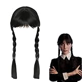 Gxlaihly Mittwoch Addams Perücke Mit Pony,Mittwoch Addams Perücke mit,Perücken mit Pony...