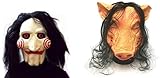 thematys Saw Jigsaw und Schweine Masken SET – Gruselige Vollkopfmasken aus Latex, Perfekt für...