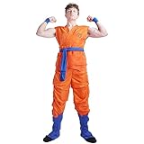CoolChange Son Goku Cosplay Kostüm mit Überschuhen | Golden Frieza Saga | Größe: S
