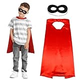 Landifor 2 Stück Superhelden Umhang Kinder Supermann Kinderkostüm Superheld Cape mit Heldenmaske...