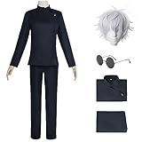 YEAJION Gojo Satoru Cosplay Kostüm Komplettes Set mit Perücke Anime Jujutsu Kaisen Cosplay...