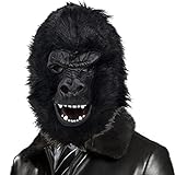 CreepyParty Schwarze Gorilla Maske Schimpanse Wildtier Latex Vollkopf Realistische Masken...