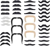Kostümheld® 36x selbstklebend Bärte mit div. Schnurrbart Schnurbert Bart Fake Moustache Schnauzer...