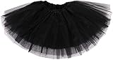 Damen Tütü Rock Minirock 3 Lagen Petticoat Tanzkleid Dehnbaren Tutu Rock Tüllrock für Party...