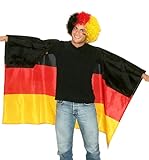 Fußball Klamotten Deutschland Kostüm Flagge als Poncho Cape Umhang Fan-Artikel Fußball EM WM...