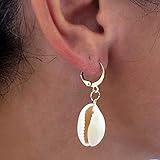 TseenYi Muschel-Tropfen-Ohrringe, goldfarben, baumelnd, Kauri-Muschel-Charm-Ohrringe, Sommer,...