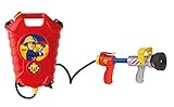 Simba 109252293 - Feuerwehrmann Sam Feuerwehr Tankrucksack, mit einfach oder Mehrfachstrahl,...