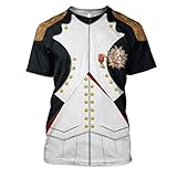 Historische Figur Shirt Mittelalter Retro T-Shirt Revolutionärer Krieg Uniform Kostüm Halloween...