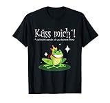 Herren Froschkönig Küss mich ich werde Prinz Karneval Kostüm T-Shirt