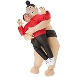 Morph Aufblasbares Sumoringer Kostüm für Erwachsene, lustige Karneval Verkleidung für Damen und...