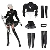 miccostumes Damen no 2 typ b cosplay trikotanzug-rock mit maske haarband gamaschen frauen m schwarz