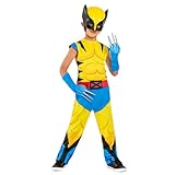 Rubies Wolverine Classic-Kostüm für Jungen und Mädchen, Jumpsuit, Handschuhe mit Klingen und...