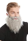 WIG ME UP - 9537B-ZA68R Bart Vollbart Grau Karneval Halloween Hipster Räuber Bandit Prophet Moses...
