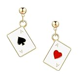 Poker Ohrringe Vergoldet Spielkarten Muster Ohrringe Mode Ohrhänger Schmuck Geschenk für Mädchen...