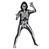 Halloween Kostüm Kinder Skelett, Halloweenkostüm Kinder, Skelett Kostüm Kinder mit Maske, für...