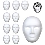 SRTSTR 10 Stück DIY Weiße Papier Masken zum Bemalen Kinder Papiermasken Anonymous Maske Pappe...
