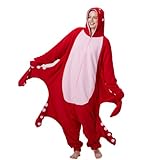 wotogold Tier Oktopus Pyjama Unisex Erwachsene Cosplay Kostüme Rot L