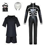 CSOCKS Tokyo Ghoul Cosplay Kostüm Ken Kaneki Jumpsuit Kleid Schwarze Kampfuniform mit Maske und...