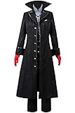 Ya-cos Persona 5 Dancing Star Night Joker Protagonist Akira Kurusu Cosplay Kostüm Anzug, schwarz,...