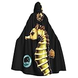 WHJSHOP Schwimmender Seepferdchen-Umhang für Erwachsene, mit Kapuze, kein Reißverschluss, bequem...