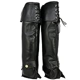 com-four® Stiefel Gamaschen aus schwarzem Kunstleder, Stiefelstulpen für Karneval, Fasching,...