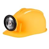 Boland 01414 - Bauarbeiter-Helm mit Licht, Gelb-Schwarz, für Erwachsene, verstellbare Größe,...