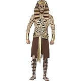 Smiffys Zombiekostüm Pharao, Gold, mit Überzieher, Armstulpen und Kopfteil