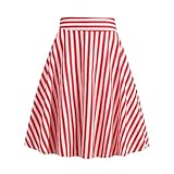 Damen Rockabilly Rock Vintage 1950er Jahre Retro Blumen Druck Faltenrock Elastische Hohe Taille...