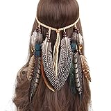 Comfysail Frauen Bohemien Feder Quasten Seil Weben Stirnband Gürtel Haarband Haarschmuck Hippie...