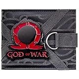 God of War Omega Runen Metall-Emblem Geldbörse/Geldbeutel Bi-Fold ID & Kartenhalter, Schwarz