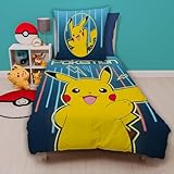 Pokemon Bettwäsche-Set 135x200 80x80 cm · Pokémon Pikachu Kinderbettwäsche aus 100% Baumwolle...