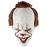 Pennywise Scary Clown Latexmaske Joker Scary Creepy Halloween Kostüm Requisiten Gesichtsmaske für...