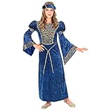 WIDMANN 07328 COSTUME DAMA RINASCIMENTO VELLUTO BLU 11-13 #0732