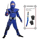 Spooktacular Creations Striking Blue Ninja Costume for Child Stealth Costume Halloween Kids Kung Fu...