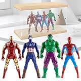 Spiderma Figur 18 cm,4 Stück M-Arvel Figuren,Marve Spielzeug Set Enthalten Spider, Iron Man und...