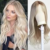 Esmee Lange Gewellte Blonde Perücken für Frauen Natuaral Synthetisches Haar Hitzebeständig Ombre...