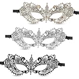 oruola 3 Stück Venezianische Maske Damen,Maskerade Maske,Maskenball,Karneval SpitzeMaske,Ball...