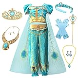 Emin Mädchen Jasmin Prinzessin Kostüm Aladdin Prinzessin Verkleidung Prinzessin Kleid mit...