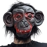 GOODS+GADGETS Gorillamaske Tiermaske Schimpansen Gorilla Maske aus Latex Halloween Kostüm Karnevall...