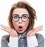 Hipsterbrille | Nerdbrille | Streberbrille | Nerd Brille | Streber Brille Rund Schwarz mit klaren...