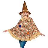 'SCARECROW' (poncho, hat) - (One Size Fits Most Adult)