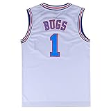 Borolin Herren Korbball jersey bugs bunny # 1 space jam jersey mittel weiß