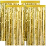 4er Pack Lametta Vorhänge Glitzer - Ajerg Metallic Tinsel Vorhänge Party Deko, Wiederverwendbar...