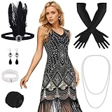 PLULON 1920er-Jahre-Flapper-Kleid. Brüllendes 20er-Jahre-Gatsby-Kleid-Kostüm mit...